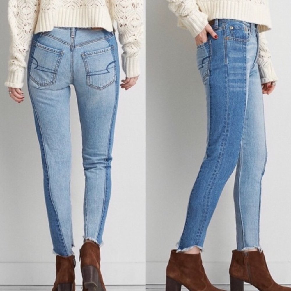 American Eagle Outfitters Vintage Hi-Rise Two Tone Jeans